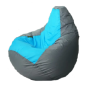 Кресло-Мешок "Груша" Real (120*80) съемный чехол (серо-бирюзовый) НЕЙЛОН