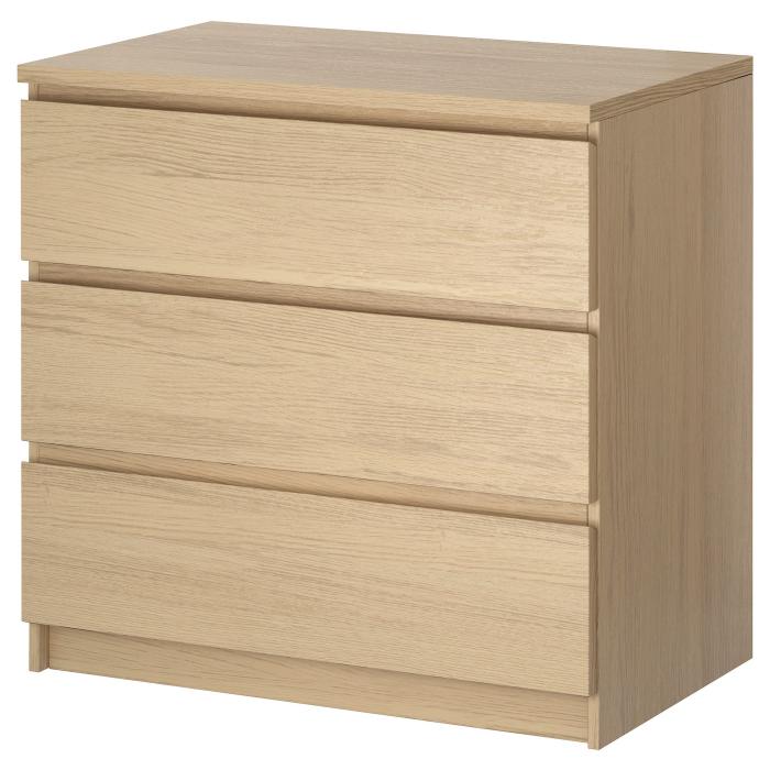 Комод "Твист" 3ящ Дуб сонома  (БЕЗ ФУРНИТУРЫ)