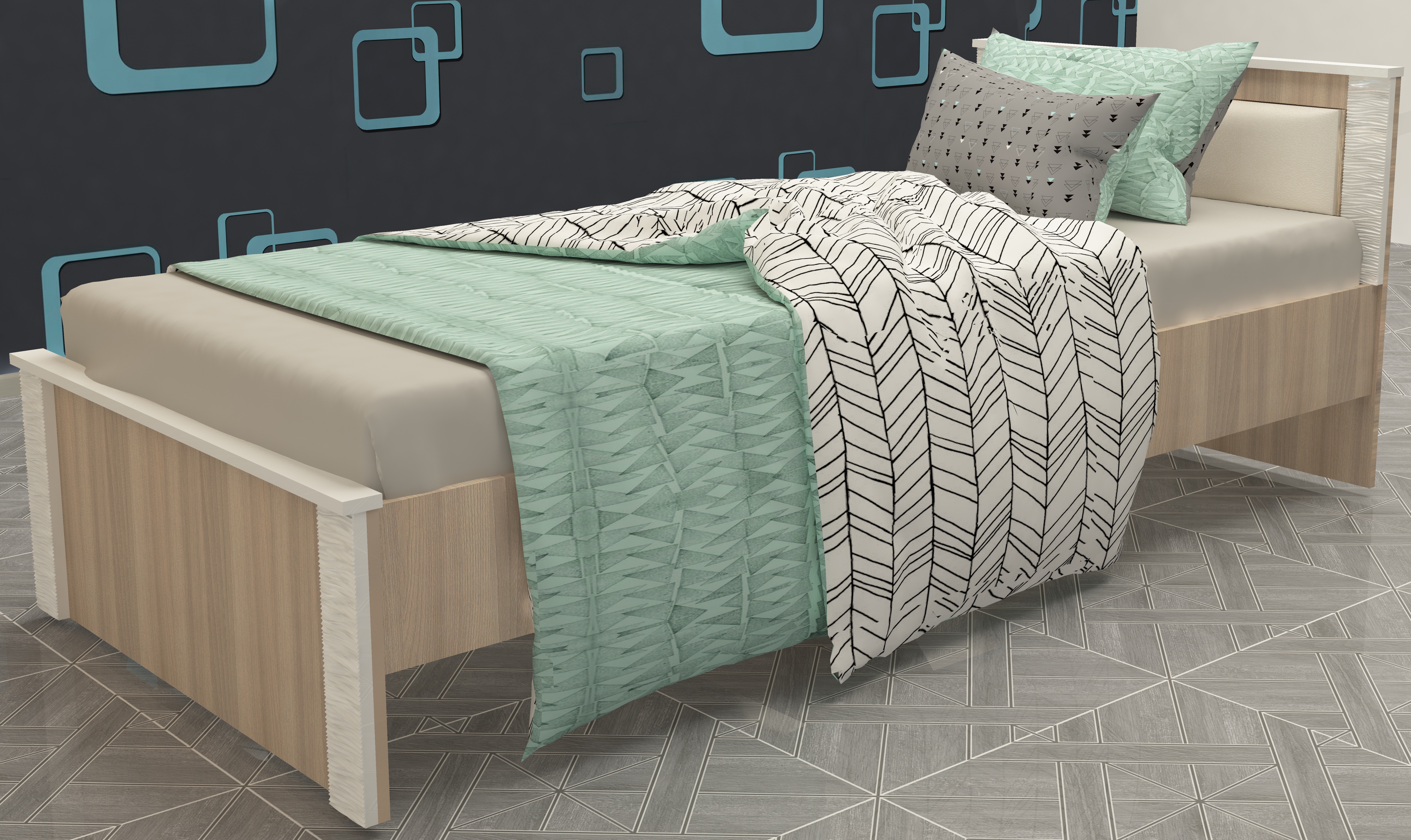 "Релана" Кровать 900*2000 дуб сонома (без основания)