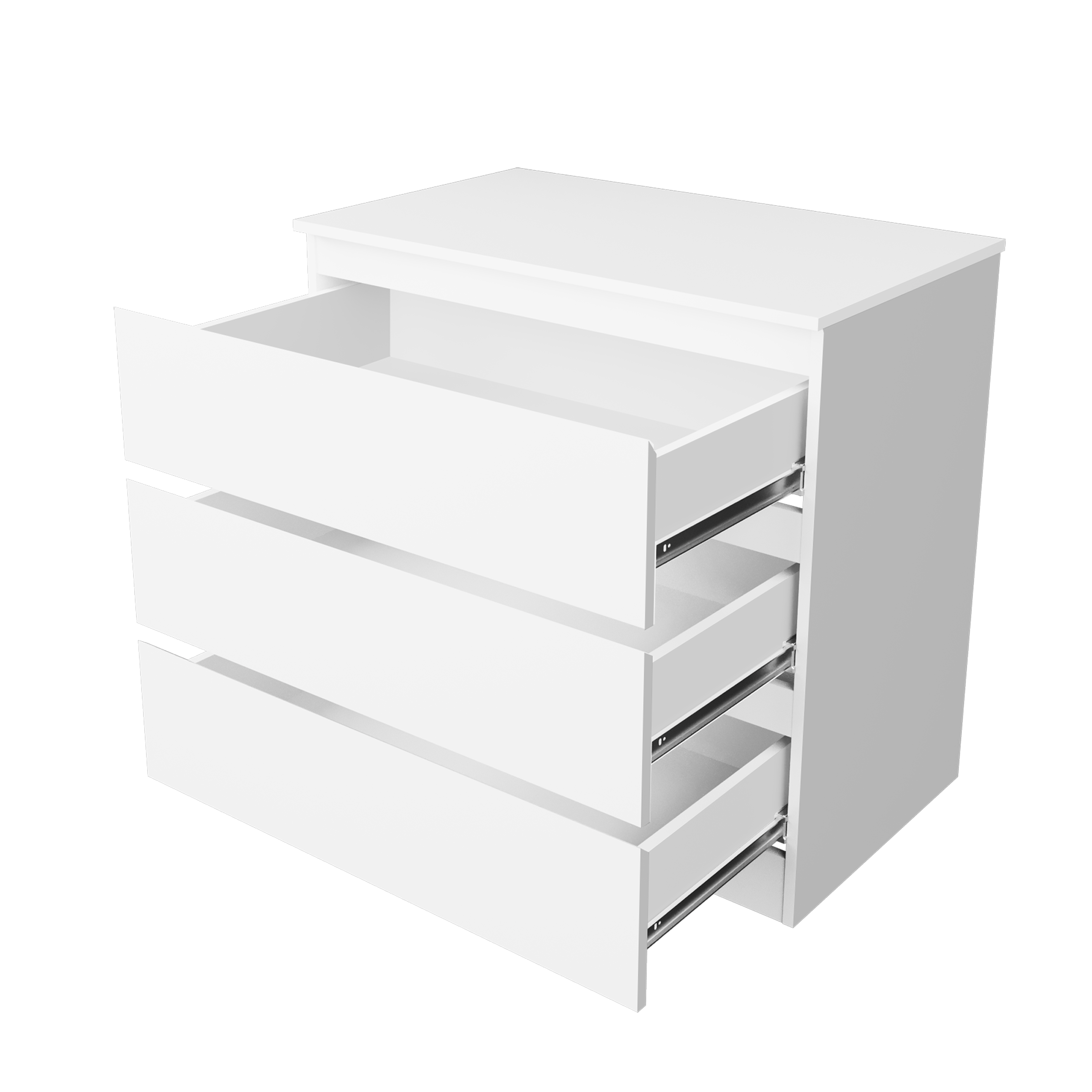 Комод "Твист" 3ящ Белый  (БЕЗ ФУРНИТУРЫ)