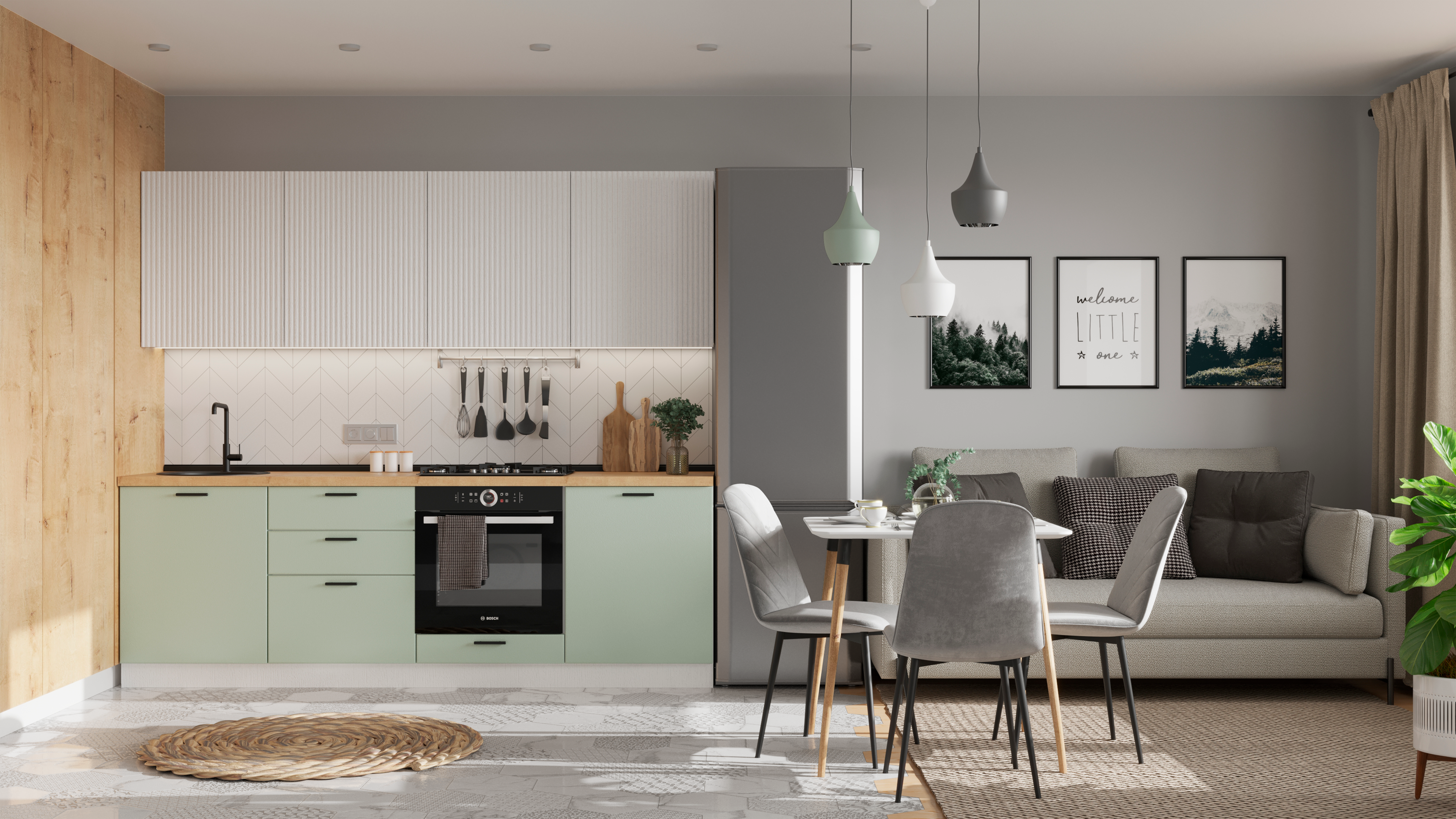 Кухня Norway 2,4 м Green