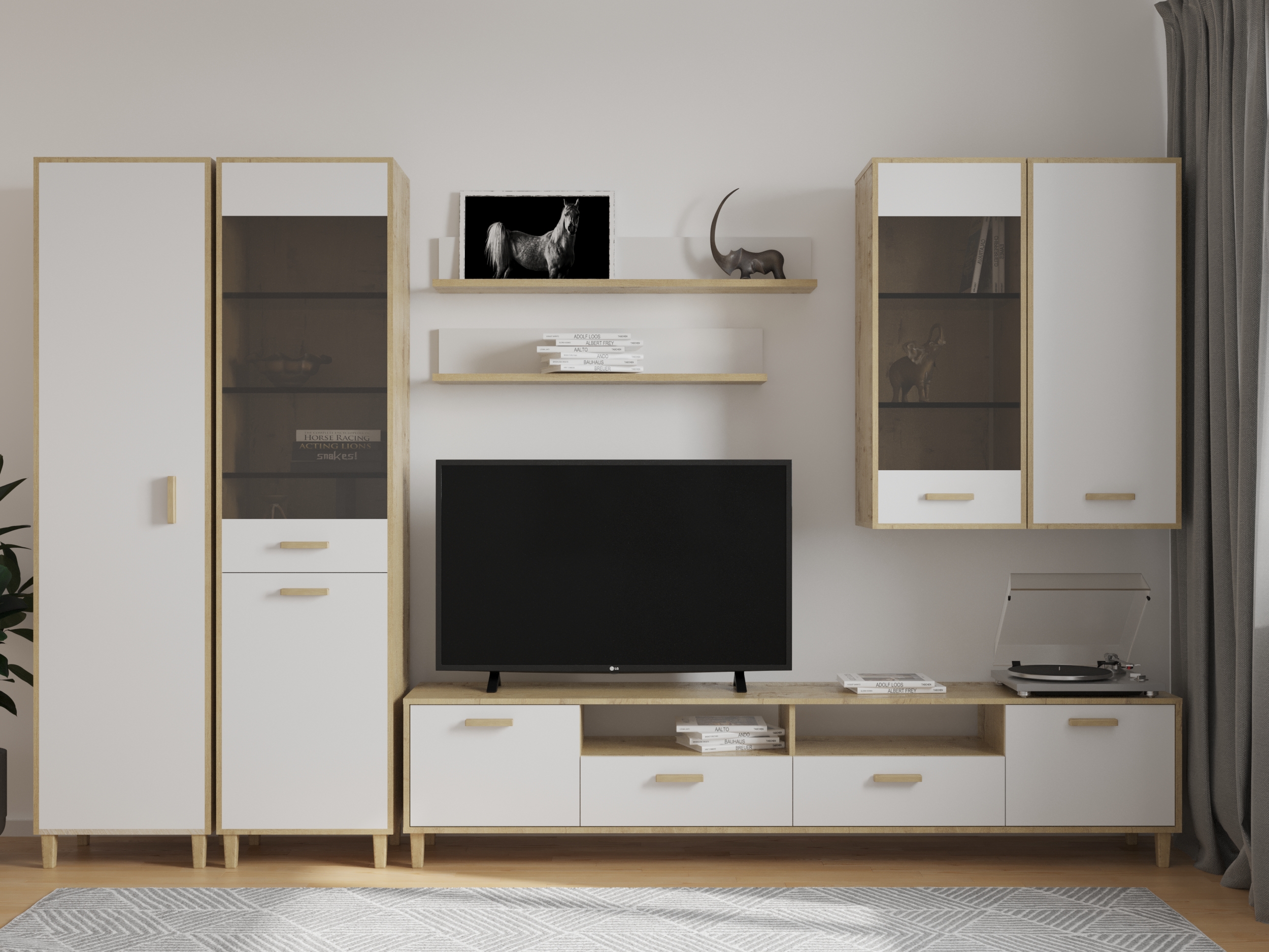 Комод "Брейк"  3 ящ. Дуб бунратти/белый