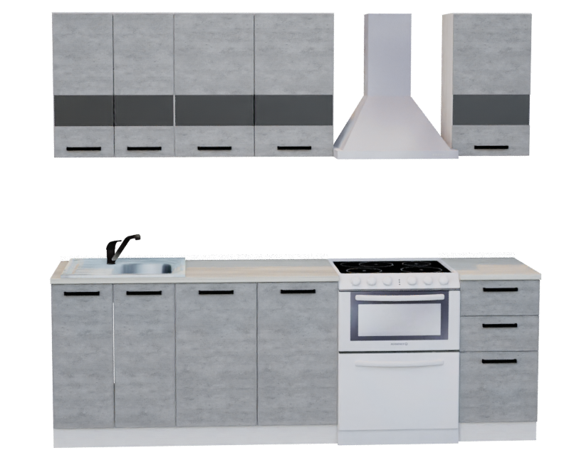 Кухня SOFT grey 1,8м (Без столешницы, мойки, сушки)