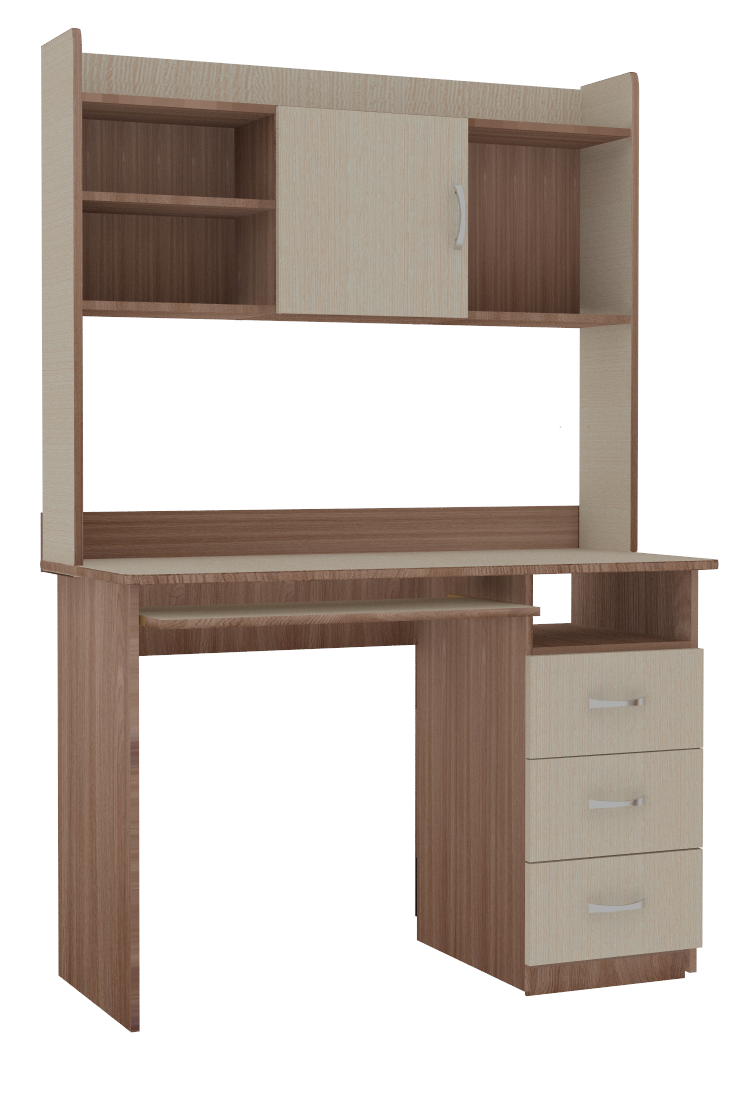 Детская "Школьник" Стол с надстройкой шимо темный/венге светлый