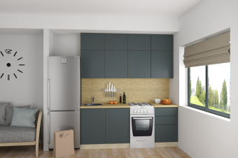 Кухня "Tokyo" ЛДСП Базальт/ Дуб бунратти 2,4м