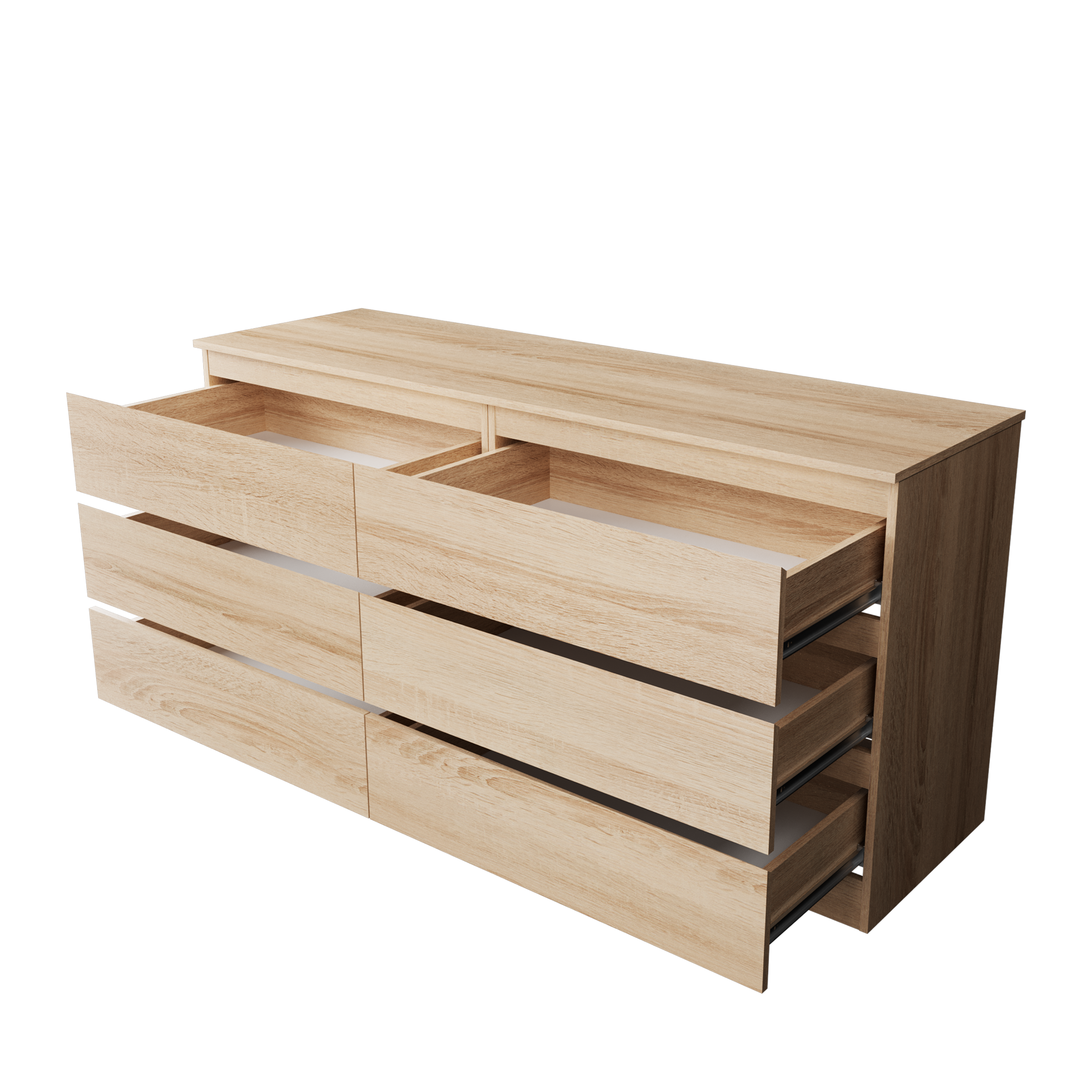 Комод "Твист" Мини 6ящ Дуб сонома 1200 мм (БЕЗ ФУРНИТУРЫ)