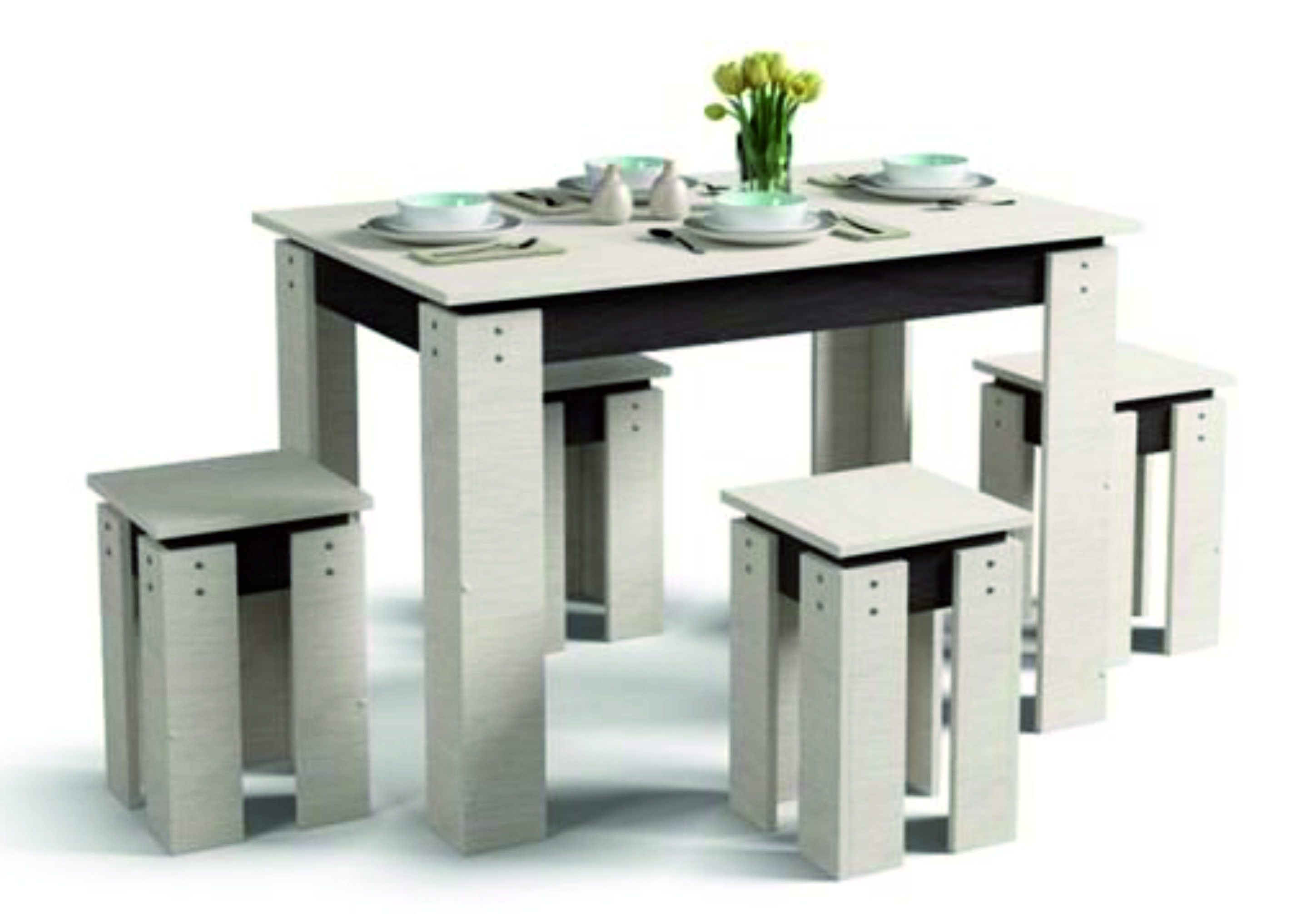 Стол обеденный "Стиль" (Премьера) дуб выбел./венге