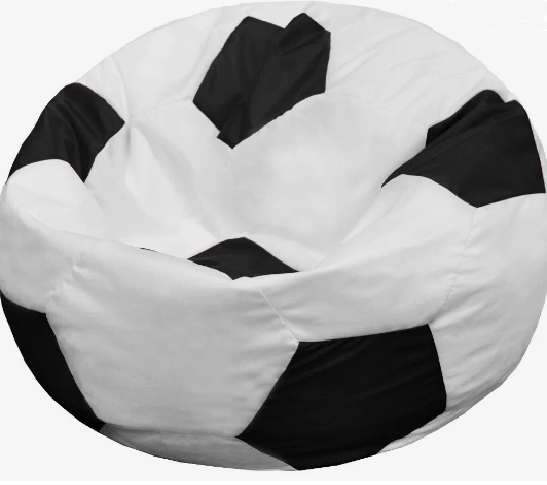 Кресло-Мешок "Мяч" Real съемный чехол (Бело-черный) НЕЙЛОН 