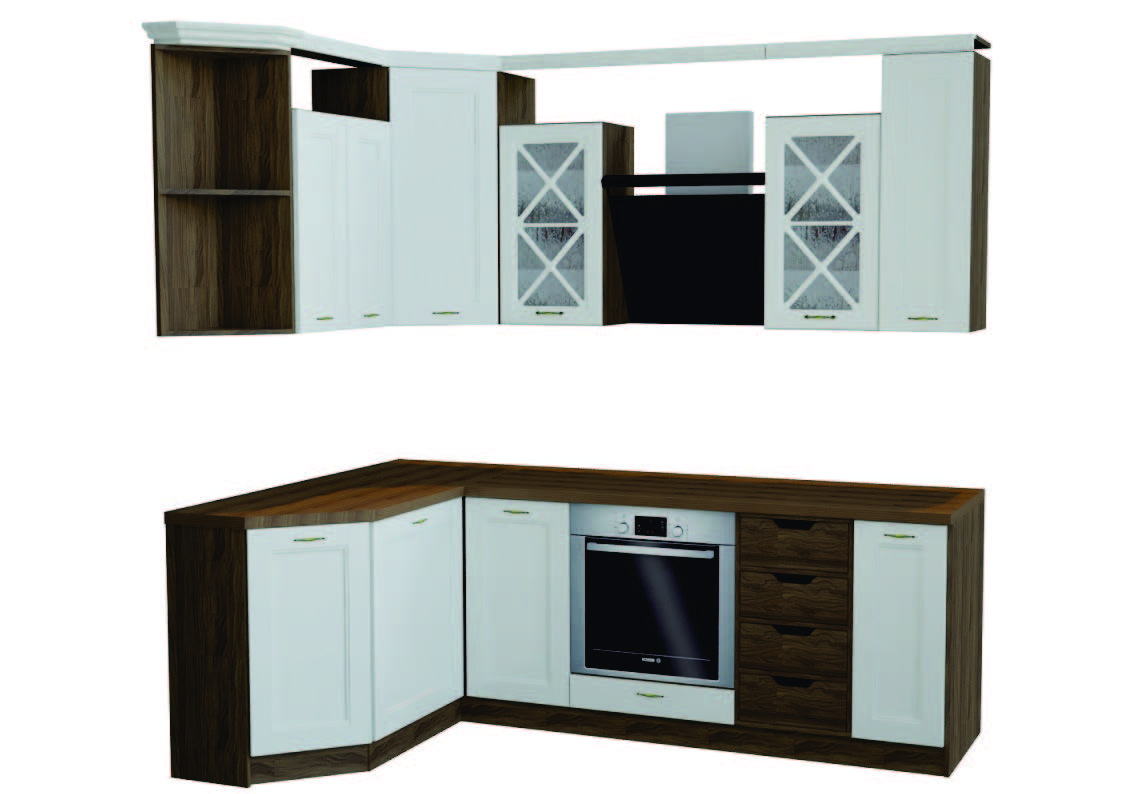 Кухня "Skandy" орех палдао 1,5 х 2,3м левая