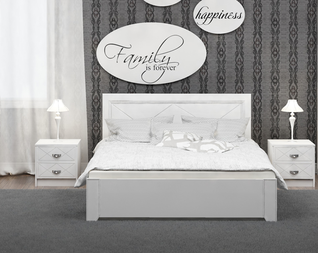 Спальня "Модена" Кровать 1600*2000 Белый (без основания)