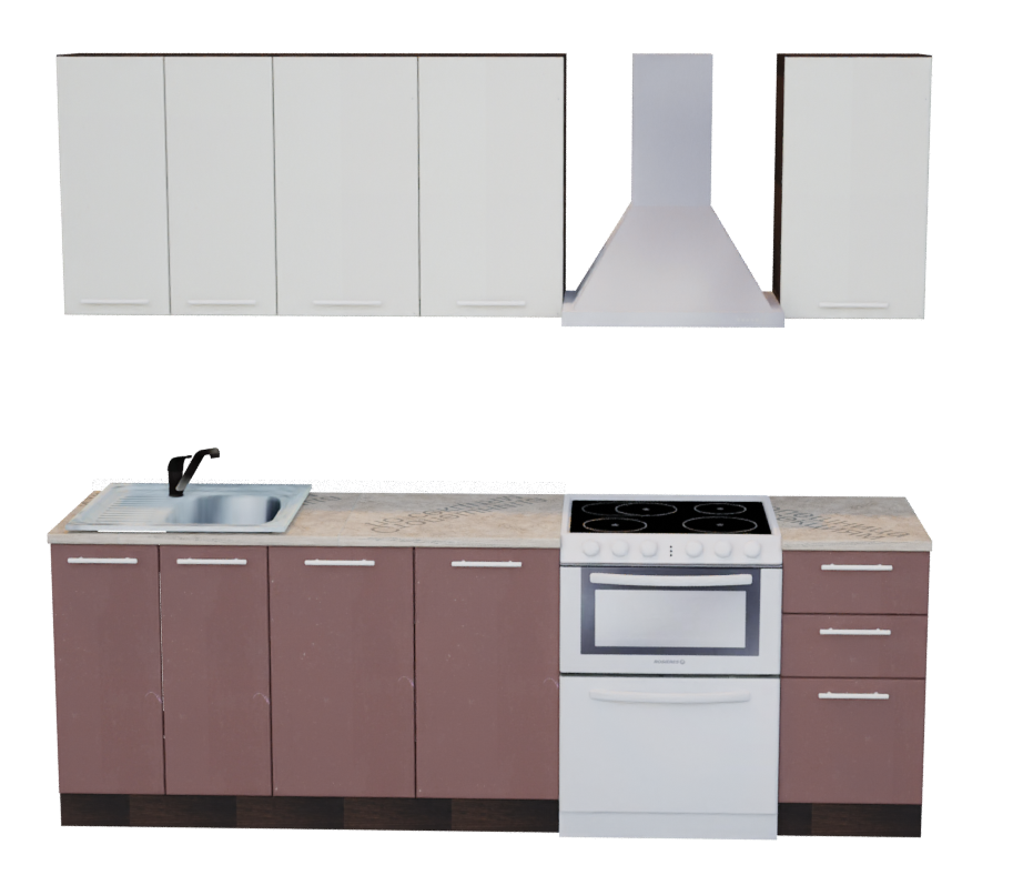 Кухня RENNI Скафарка/санса 1,8м (Без столешницы, мойки, сушки)