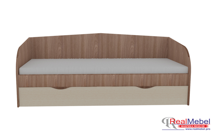 Детская "Школьник" Кровать с 1-м ящиком шимо тем./венге светлый (без основания)