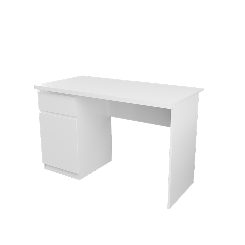 Стол письменный " Твист" однотумбовый Белый (левый)