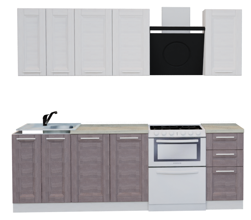 Кухня Ankara 1,8 Анкор Белый (Без столешницы, мойки, сушки)