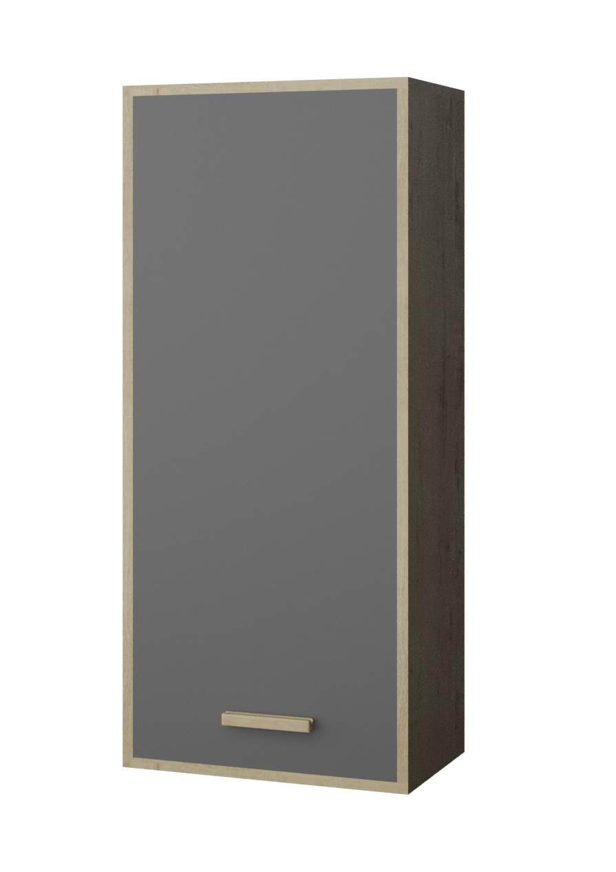 Стенка "Брейк" Подвесной шкаф ЛДСП дуб бунратти/базальт